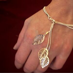 Elegant Silver Leaf Bracelet